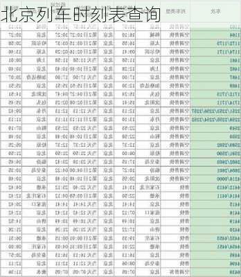北京列车时刻表查询