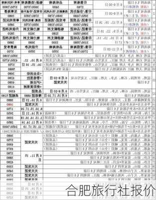 合肥旅行社报价