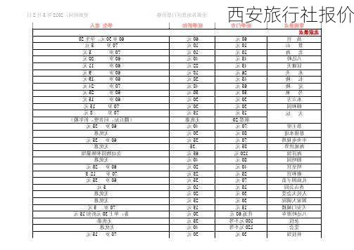 西安旅行社报价