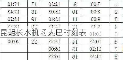 昆明长水机场大巴时刻表